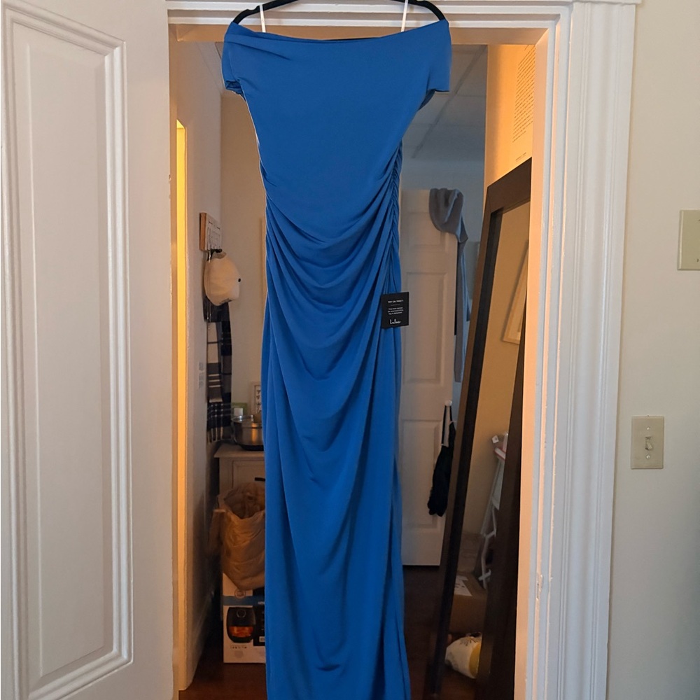 Lulu's Royal Blue Off-Shoulder Maxi Dress